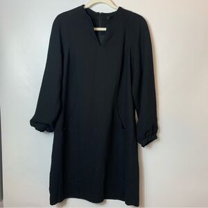 Ellen Tracy Classic Black Dolman Long Sleeve Dress Pockets w/back Zipper Size 12